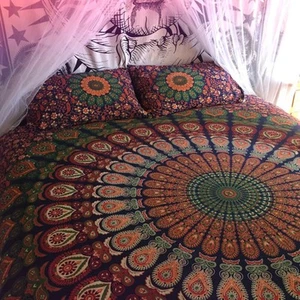 Bohemian Mandala Bedspreads Tapestry Indian Hippie Blue Bed Cover Coverlet Throw - Picture 1 of 2