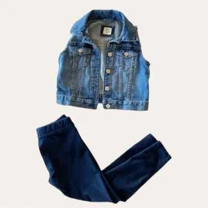 Gap set: jeans vest and leggings size S - Picture 1 of 7