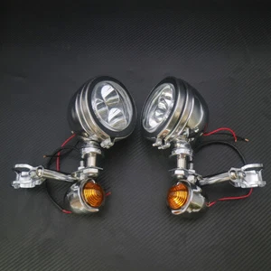 Señal de giro LED de metal cromado conducción punto de paso luz antiniebla barra F Touring personalizada - Imagen 1 de 8