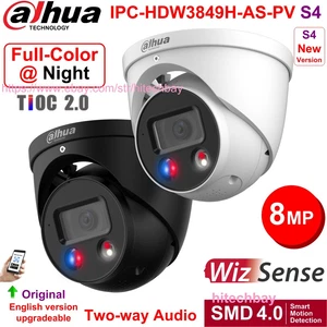 Dahua 4K 8MP Full-Color 2-Way Audio SMD4.0 TiOC PoE Camera IPC-HDW3849H-AS-PV-S4