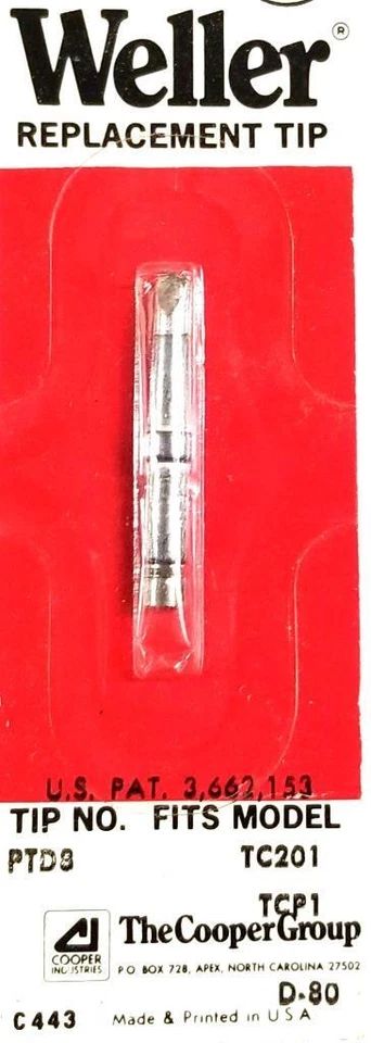 Weller PTD8 Screwdriver Soldering Tip 4.74mm 15.87mm