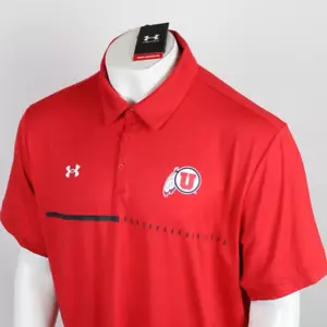 Under Armour Utah Utes Men's Polo Golf Utah Utes Men's Short Sleeve Shirt UM8320 - Picture 1 of 4