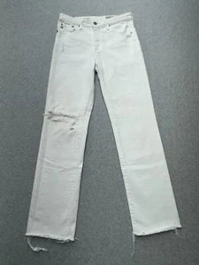 AG Adriano Goldschmied The Isabelle Jeans Womens 26x26 White Distressed Straight - Picture 1 of 16