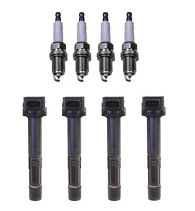 Denso 4 Ignition Coil & 4 Double Platinum Spark Plug .044 Kit For Honda Acura L4 - Picture 1 of 1