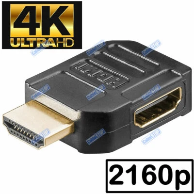 HDMI RIGHT ANGLE 90° HDMI CABLE LEAD TV ADAPTER CONNECTOR - Image 1 of 2
