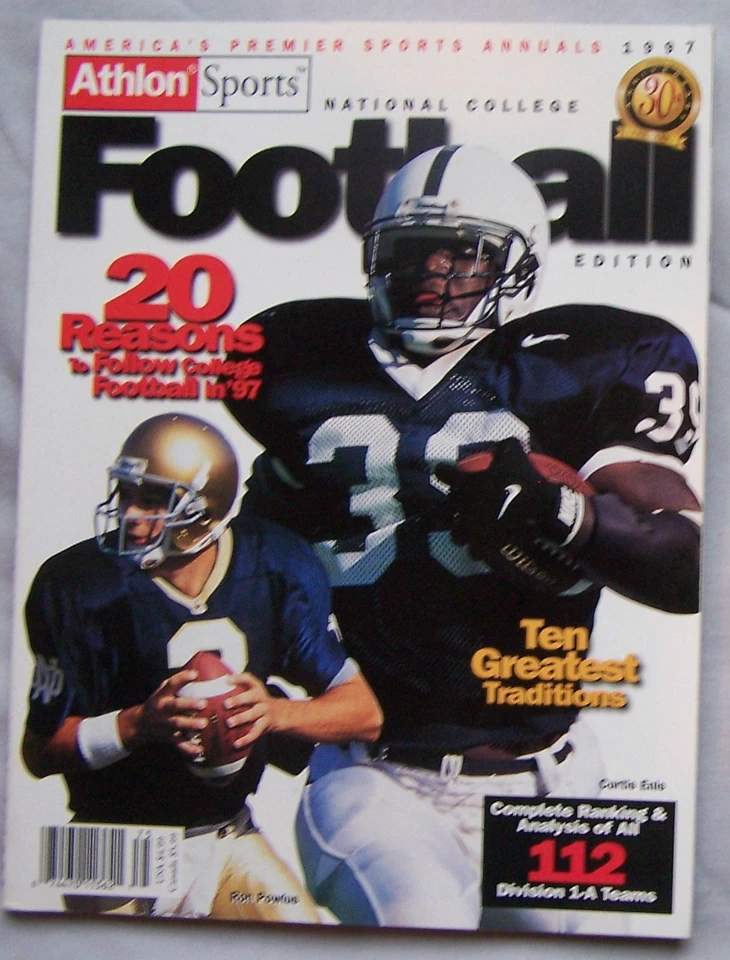  Penn State Curtis Ennis Ron Powlus Notre Dame 1997 revista Athlon Go Irish  Foto 1 de 1