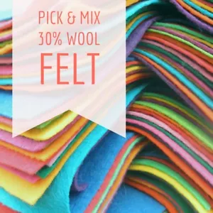 Wool Blend Felt Square - Pick & Mix your colours - 9 inch / 22cm Squares - Picture 1 of 52