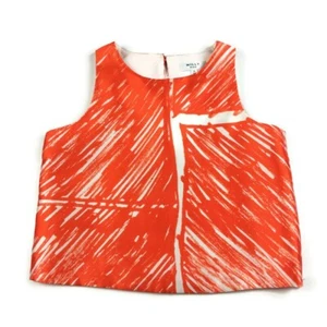 Milly Minis Orange White Sleeveless Top Girls 14 Made in USA - Picture 1 of 10