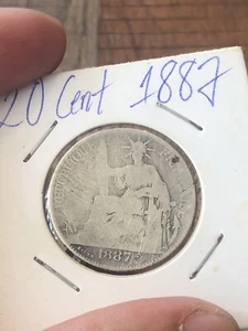 20 Cents Silver Indochine Coins 1887 Silver Original Vintage Rare_LDP Shop. - Picture 1 of 2