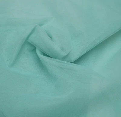 Aquamarine Net Fabric Plain Net 44/45" Width, for dresses , Craft, 1 YARD - Image 1 of 3