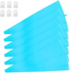 16 inch Silicone Pastry Bags 6-Pack Reusable Icing Piping Bags Cake Decoratin... - Picture 1 of 5