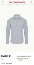 ORLEBAR BROWN Giles Linen Navy Mens Shirt. Size XL. BNWT RRP £195