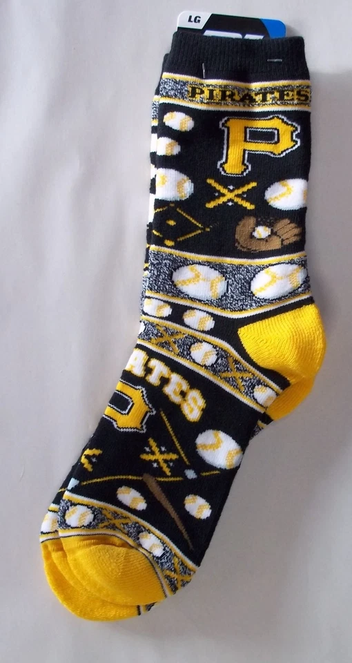 Pittsburgh Pirates Socks Large Size 10  to 13 Super Fan - Image 1 of 1