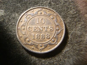 1888 XF Solid Bold Canada Newfoundland Ten 10 Cents Nice Coin NCX - Picture 1 of 2