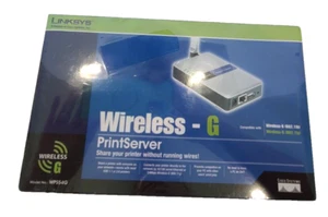 E-1 Linksys Wireless G Print Server Model WPS54G 2.4GHz 802.11g Brand New in Box - Picture 1 of 7