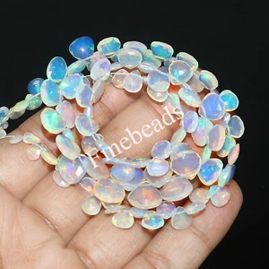 AAA Flashy Faceted Teardrops Raw Fire Opal Beaded Necklace Jewelry Gift For Her - Picture 1 of 8