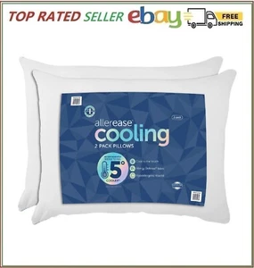 2-Pack Cooling Pillow, Cool-To-The Touch Fabric, Firm, Allergy Defense, Jumbo - Picture 1 of 6