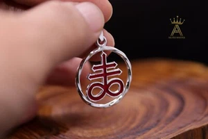 Satanischer Anhänger rund Satanic Pendant Satanic Leviathan Kreuzanhänger Silber 925 - Bild 1 von 5