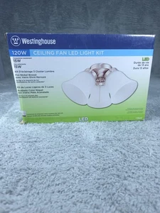 Westinghouse Ceiling Fan LED Light Kit 3 Light Brushed Nickel Frosted Glass 120W - Picture 1 of 7