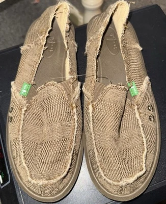 Zapatos para mujer Sanuk color tostado sin cordones de lona talla 7 Foto 1 de 3