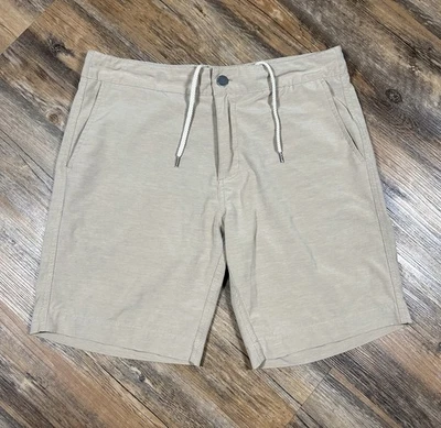 Pantalones Cortos Faherty Hombres 32 Beige Todo el Día Chino Rendimiento Elastizados 9" Golf Cordón Foto 1 de 4