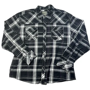 Camicia uomo BKE Athletic Fit manica lunga con bottoni perla snap nera taglia 2XL - Foto 1 di 7