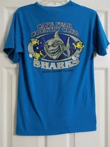Adult Blue Cape Fear Country Club Sharks 2008 Swim Team Size S 34-36 Men Women - Picture 1 of 5