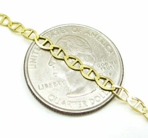 "Collar de cadena mariner de oro amarillo 14K de 3 mm para hombre y mujer de 18""-24" - Imagen 1 de 6