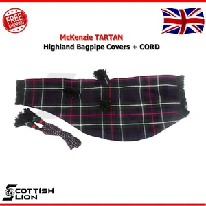 Scottish Full Size Highland Great Bagpipe Bag Cover McKenzie Tartan With Cord - Picture 1 of 1