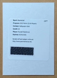 2023-24 Panini Phoenix Russell Westbrook Calligraphy Autograph Gold Auto #/10 - Bild 1 von 1