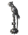 groß Deko Figur Vogel Papagei silber Steampunk industrial Dekoobjekt Skulptur