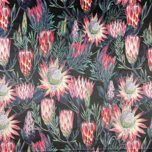 Premium Italiano Terciopelo Protea Flores Tela Cortina Vestido Cojín Tapicería - Imagen 1 de 4