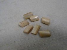Lot 7 Antique MOP Buttons Mother of Pearl Domed Quadrilateral Hand Carved "Logs"