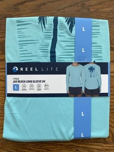 Reel Life Women's Long Sleeve Jax Beach UV Protective Shirt, Aruba Blue Size L - Picture 1 of 3