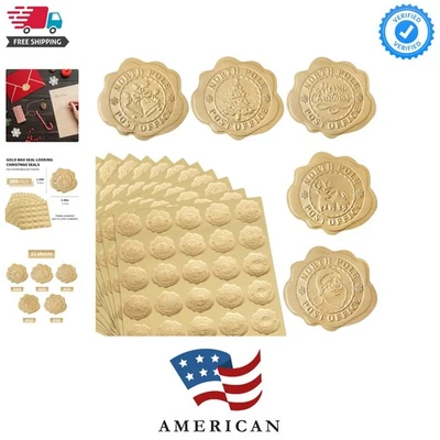 Sello de cera en relieve dorado de Navidad de 300 piezas sellos de sobre para paquete de regalos... Foto 1 de 4