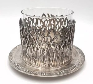 ANTIQUE SILVER PLATED VICTORIAN BOWL & GLASS INSERT MARTIN HALL & Co. ENGLAND - Picture 1 of 18
