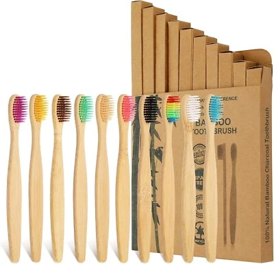 tonyg-p Bambus Zahnbürsten Holzzahnbürste Kinder Weichen Borsten 10 Stück - Bild 1 von 4