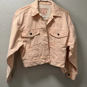Vintage Palmetto’s All American Blues Coral Cropped Jean Jacket Size Medium EUC - Picture 1 of 10
