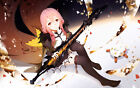 Anime guilty crown skirt sitting red eyes looking up Playmat Gaming Mat