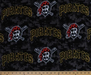 Estampado de tela de lana deportes de béisbol de los Piratas de Pittsburgh MLB por yarda s6689bf - Imagen 1 de 1
