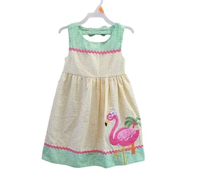 Emily Rose Niñas Verano Sin Mangas Amarillo Flamenco Fiesta Sol Vestido Talla 4T Nuevo con Etiquetas Foto 1 de 4