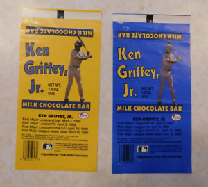 1989 Ken Griffey Jr Candy Bar Wrappers Both Yellow & Blue- Pacific- EX