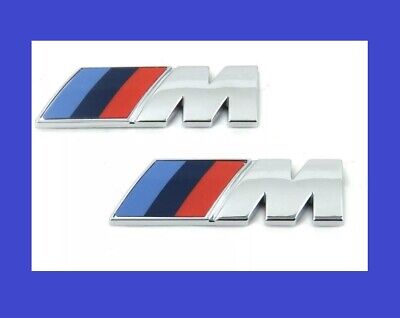 2x BMW M Sport Silver Chrome OEM Side Wing Badge Emblem Adhesive 45x15mm • 19.72€
