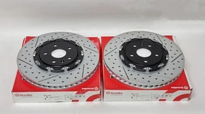 Rotores de freno delanteros ranura taladro 2 piezas para Camaro ZL1 CTS-V CTSV 2009-2015 con Brembo - Imagen 1 de 2