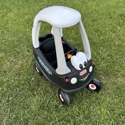 Редкий Little Tikes ездить на уютный купе 911 полиции патруль автомобиля черный белый сделано в США - Изображение 1 из 4