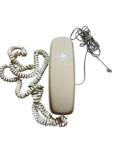 AT&T 210 Beige Trimline Corded Push Button Telephone Vintage Extra Long Cord - Zdjęcie 1 z 8