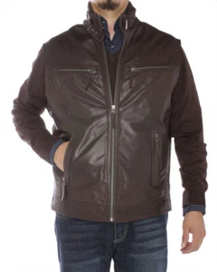Coat Lambskin Leather Vest Men Jacket Waistcoat Western Brown Waist Stylish Real - Picture 1 of 6