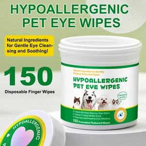 Eye Dog Cat Tear Stain Remover Cleaning Hypoallergenic 150pcs Wipes Wet Pets - Picture 1 of 12