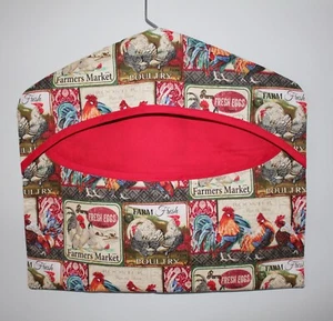 Roosters CLOTHES PIN BAG Custom Made Decorative Closet Storage Laundry - Picture 1 of 3