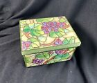 Resin Box, Thailand, grape design, faux stained glass look, heavy